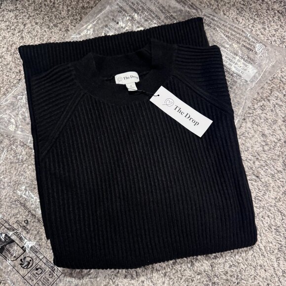 NWT The Drop Women's Renata Rib Slounge Midi Dress, Black, M - Picture 4 of 4